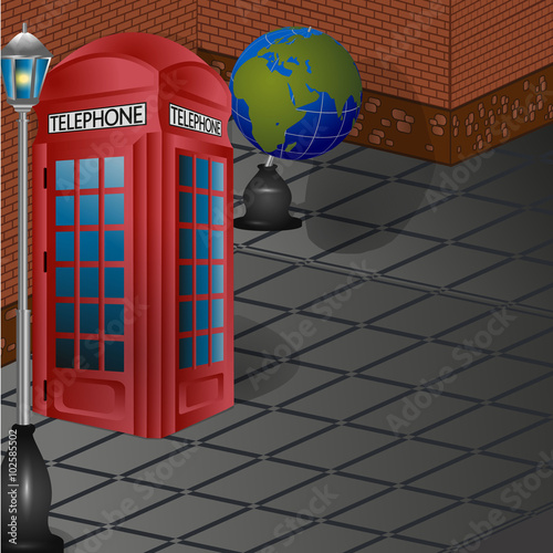Phone booth. Vector illustration. photo