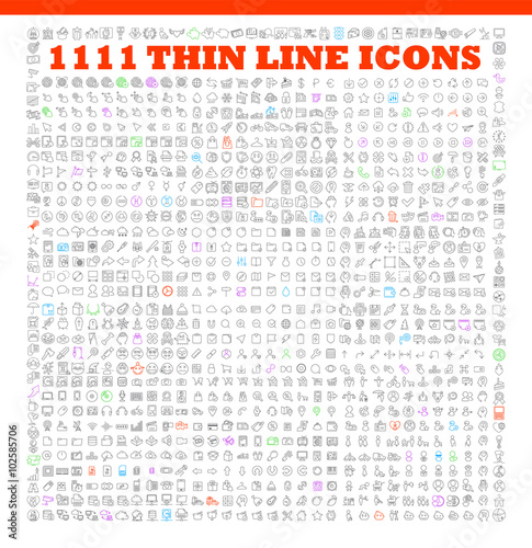 thin line icons exclusive XXL icons set