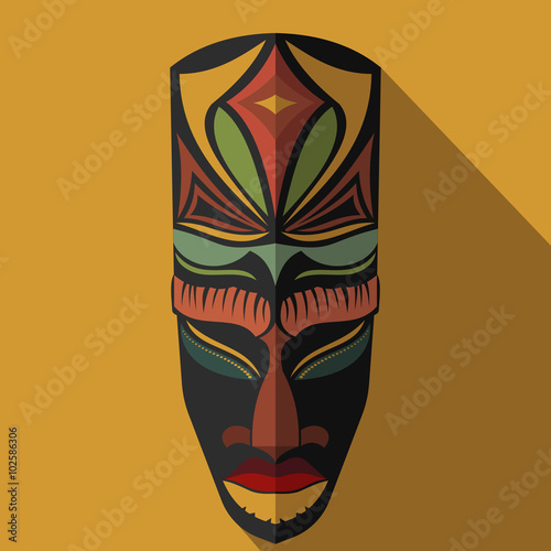 African Ethnic Tribal mask in color background