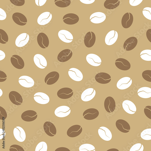 coffee beans on a brown background  seamless pattern