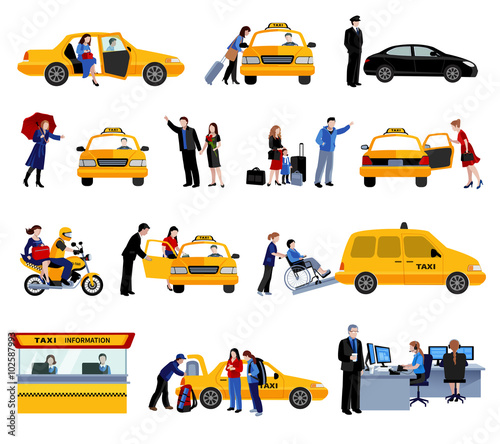 Fotografia, Obraz Set Of Taxi Service Icons