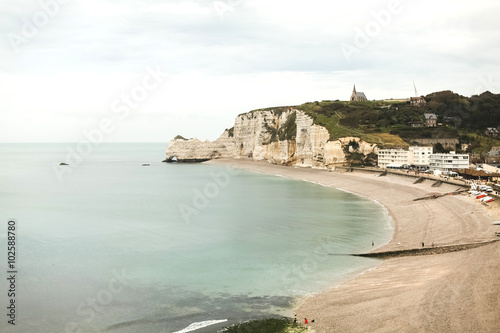 Famous panorama Etretat, La Manche photo