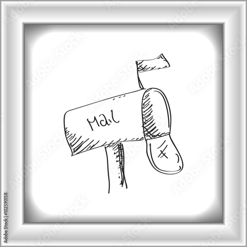 Simple doodle of a mailbox