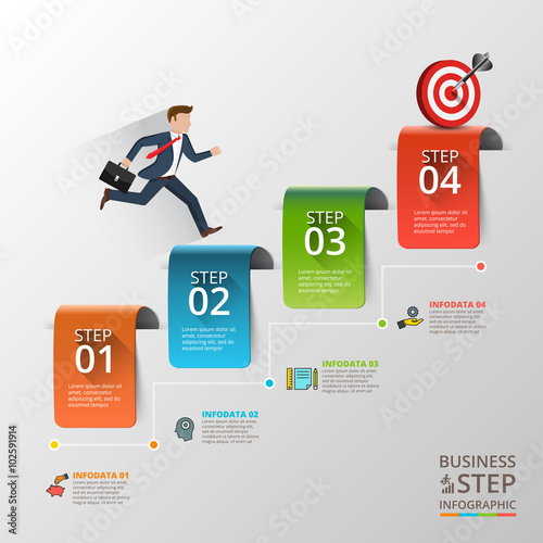 Abstract infographics number options template. 