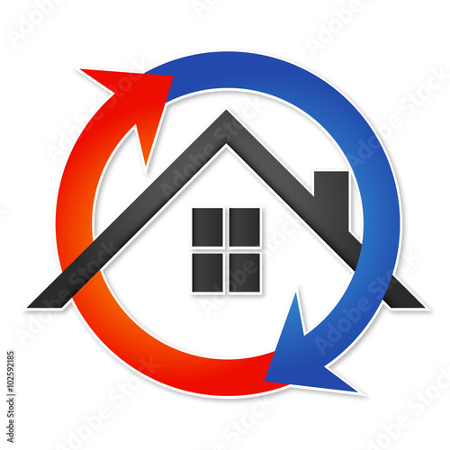 Air conditioner House symbol for business