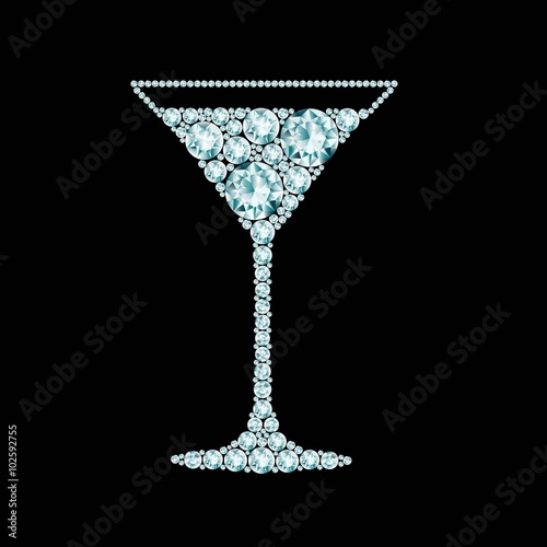 Martini cocktail made of diamonds