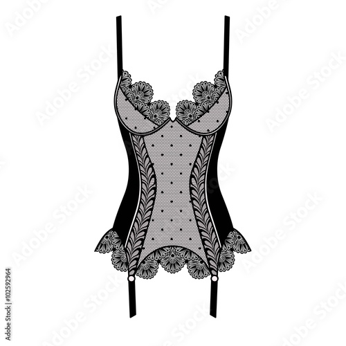 Black and pink lacy corset