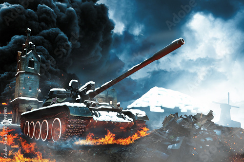 Tank in the conflict zone 