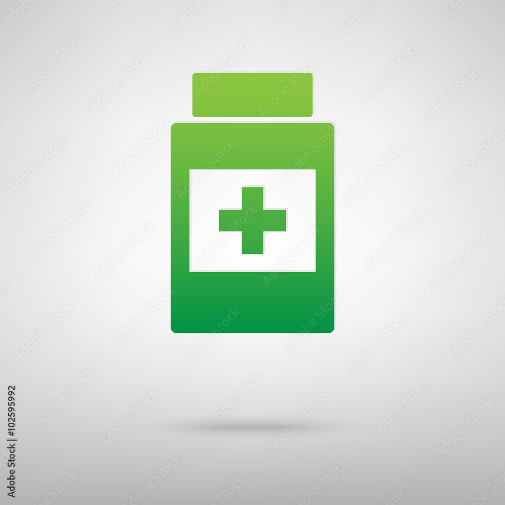 Medical container green icon Medical container green icon