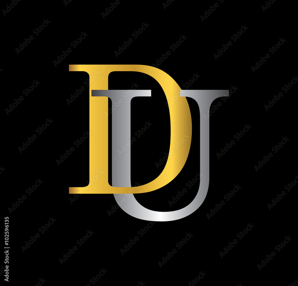 DU initial letter with gold and silver DU initial letter with gold and silver