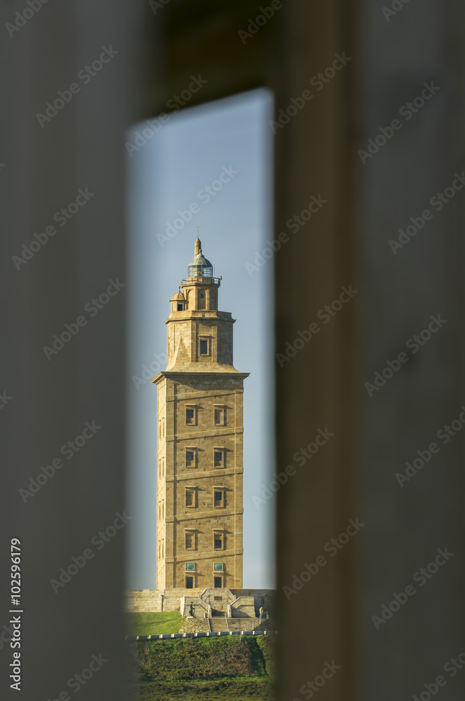 Fototapeta premium Hercules tower, Torre de Hercules, roman lighthouse , UNESCO world heritage