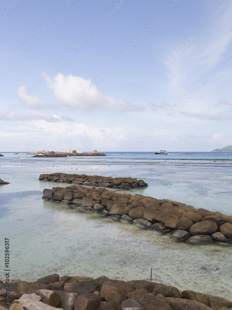 bright seascape Seychelles bright seascape Seychelles