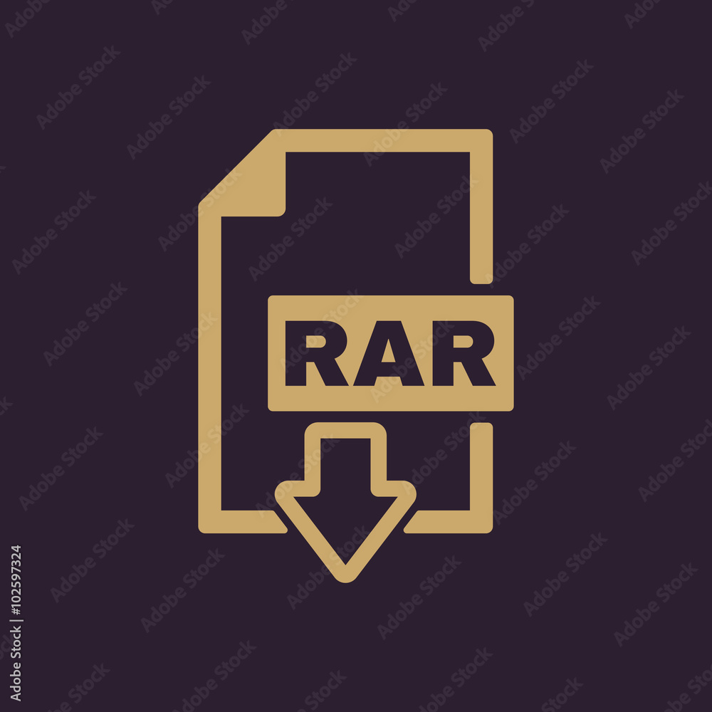 The RAR file icon. Archive and compressed symbol The RAR file icon. Archive and compressed symbol