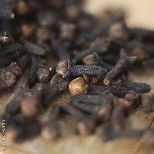 Closeup of dried cloves