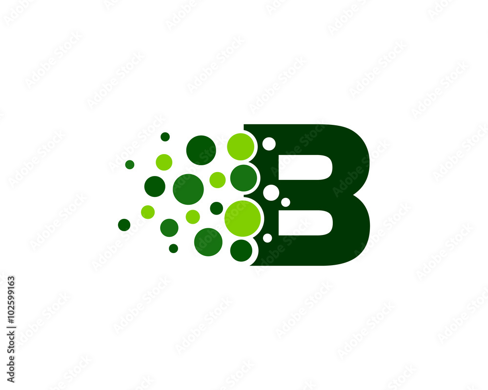 Letter B Pixel Dot Circle Logo Design Template Letter B Pixel Dot Circle Logo Design Template