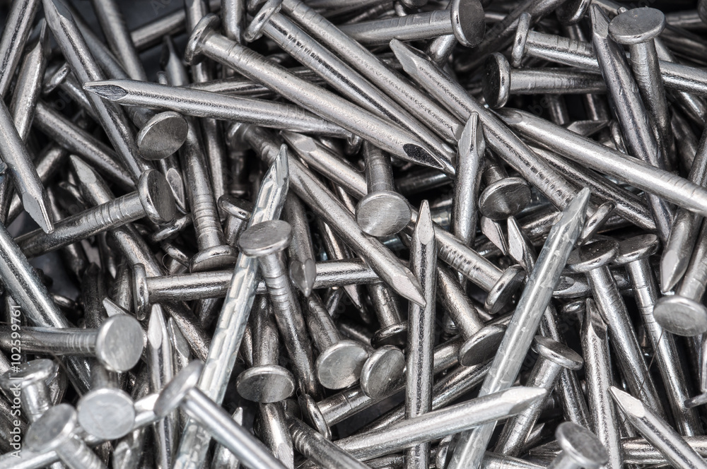 A lots of steel nails together for a background or a texture A lots of steel nails together for a background or a texture