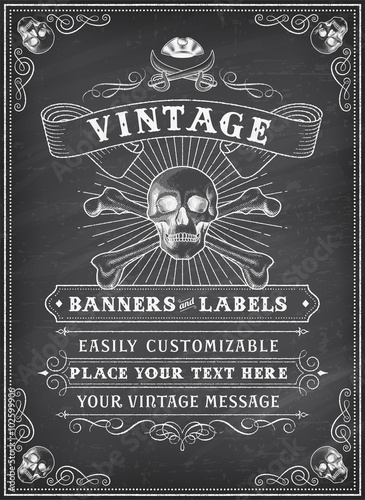 Chalkboard Death Pirate Invite