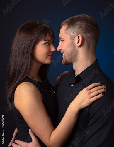  couple on black background