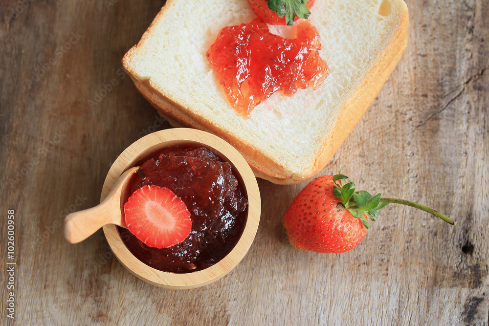 Strawberry jam fresh fruits