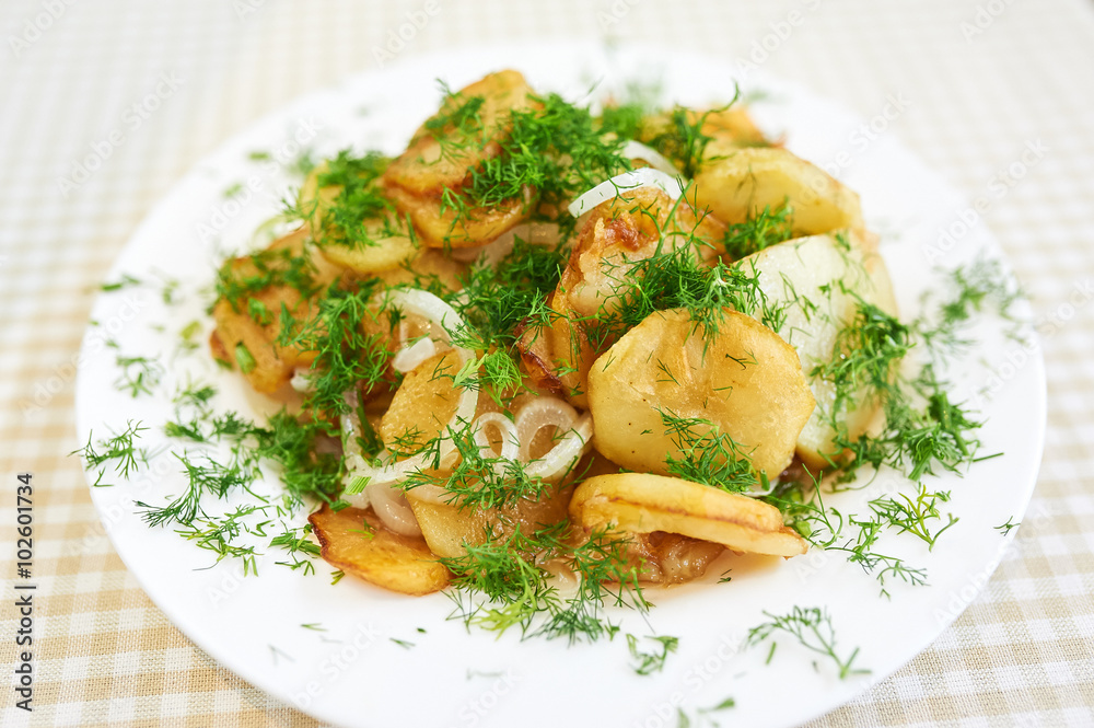 new potato with stirred butter and dill new potato with stirred butter and dill
