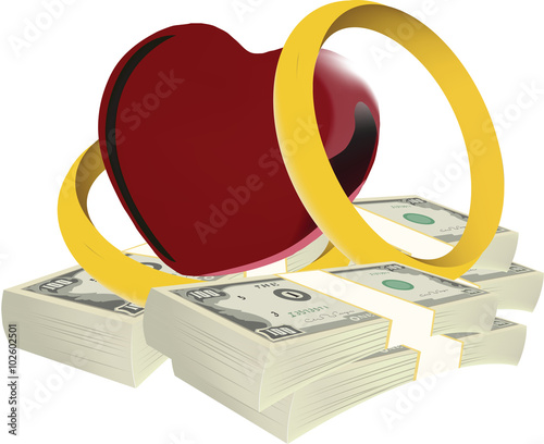 cuore matrimonio dollari
