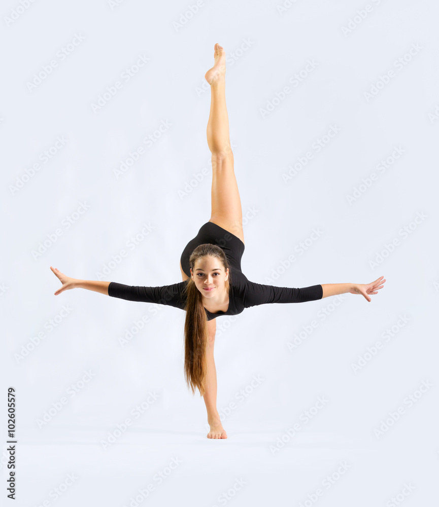 Fototapeta premium Young girl engaged art gymnastic