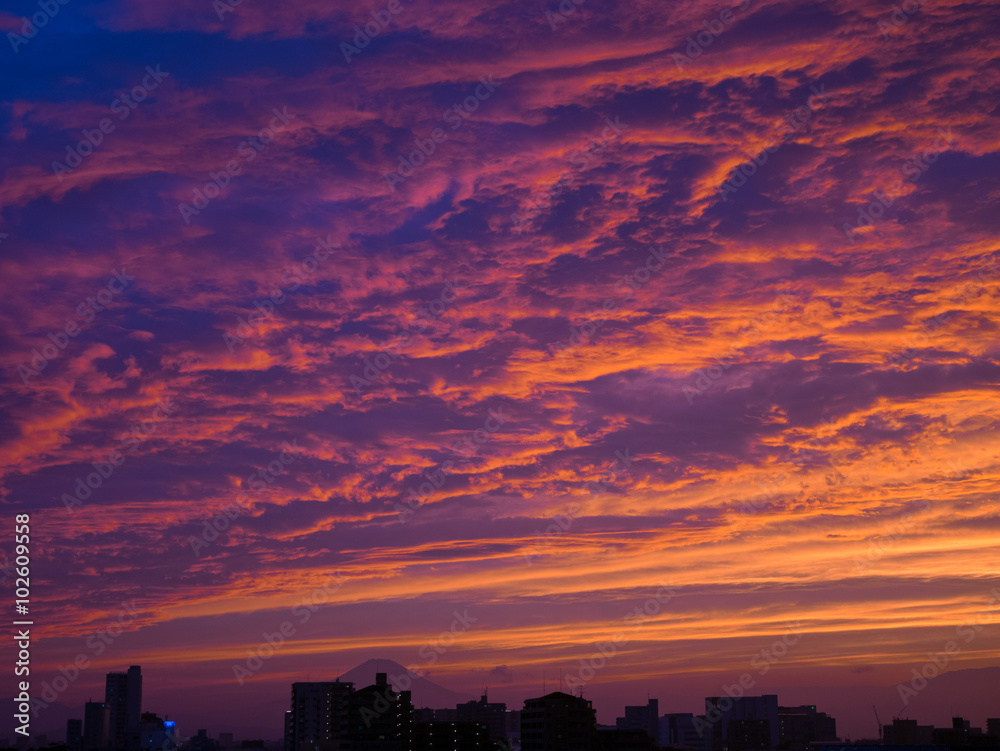 Sunset and Mt.Fuji