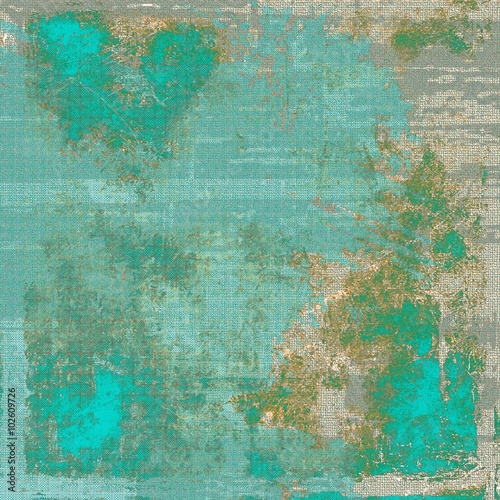 Old texture with delicate abstract pattern as grunge background. With different color patterns: brown; blue; green; cyan; gray