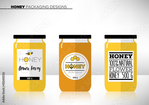 Trendy Vector Honey Packaging Template