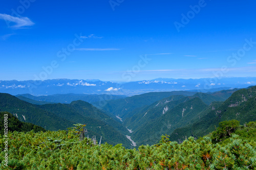 Ina basin and the Chuo Alps in Nagano, Japan