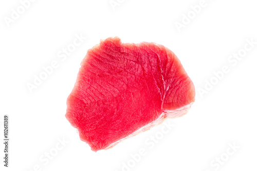 Filet fresh tuna fish isolated white background