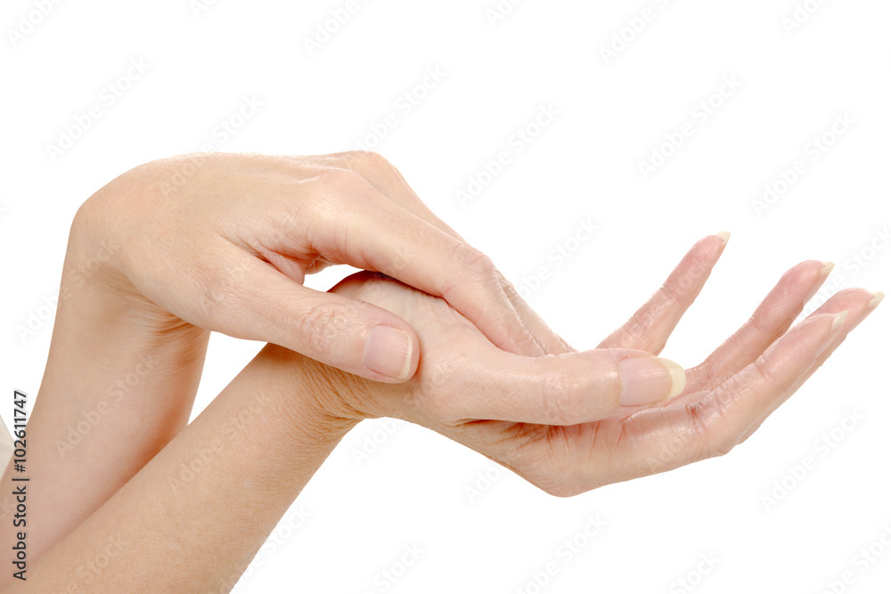 Beautiful woman hands  isolated on a white background