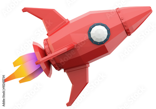 Fototapeta Naklejka Na Ścianę i Meble -  Polygonal space rocket