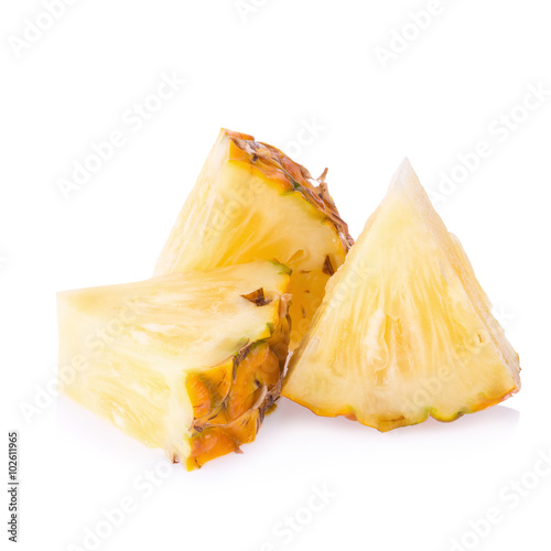 Pineapple slices isolated on white background