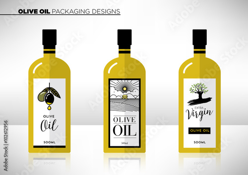 Trendy Vector Olive Oil Packaging Template