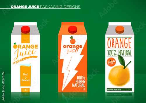 Trendy Vector Orange Juice Packaging Template