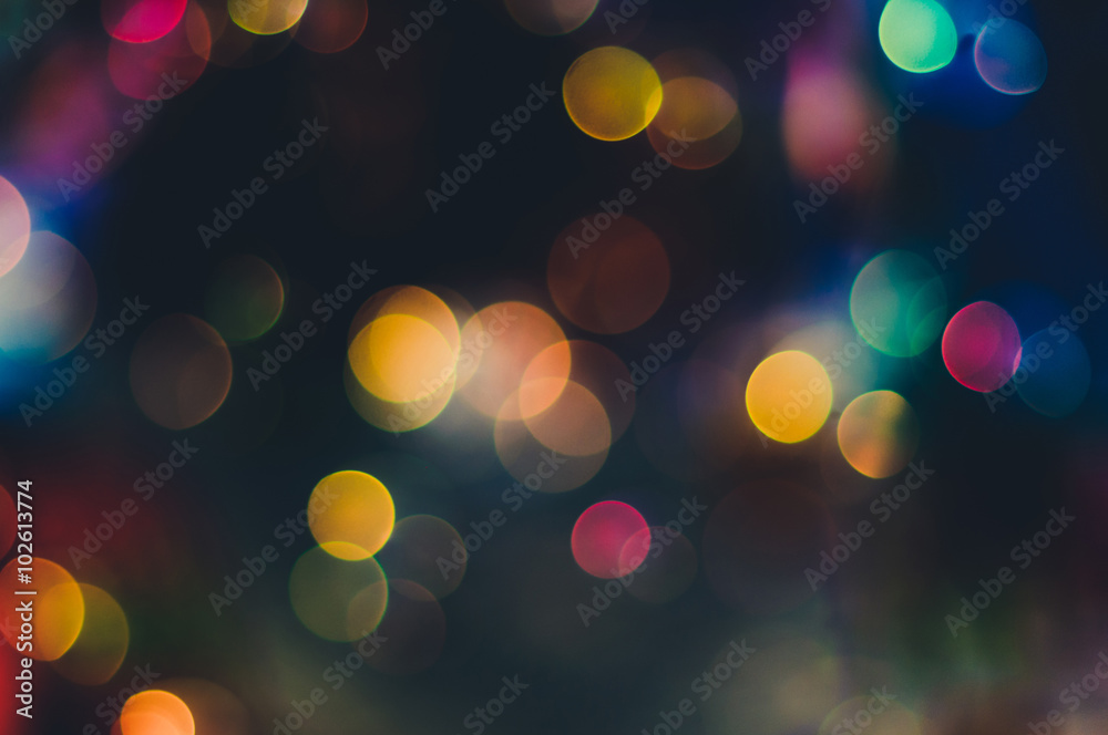 Abstract party lights on dark background