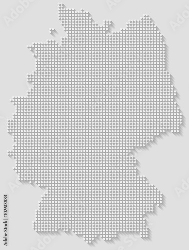 Abstract Germany map with dots / circles & shadow