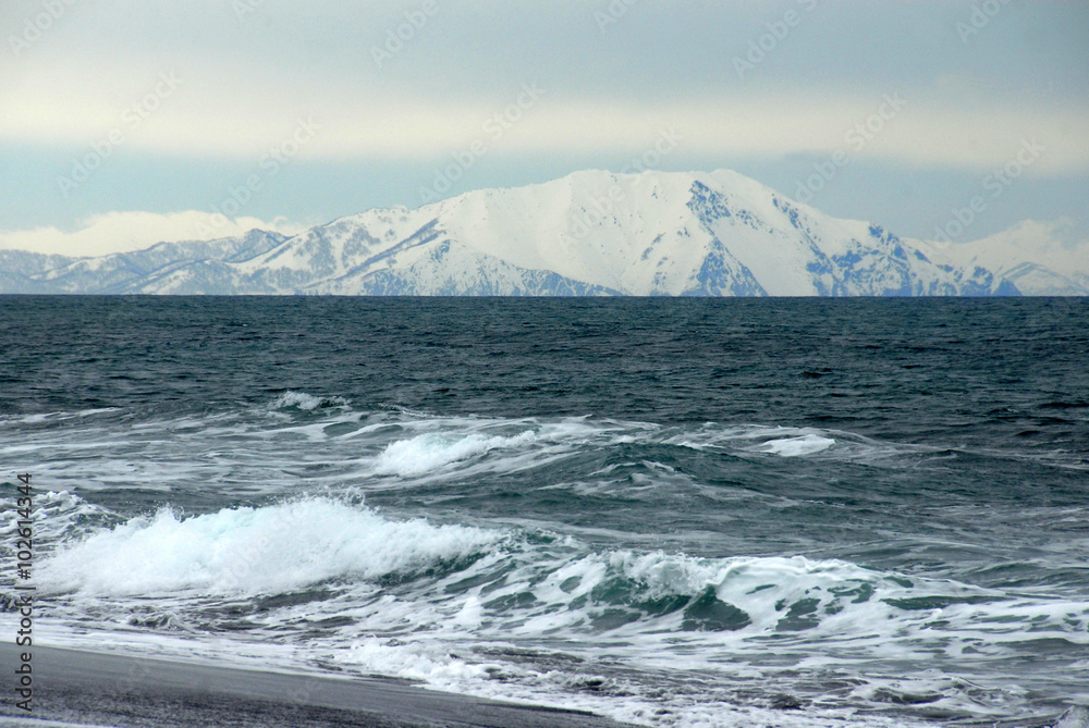 Pacific Ocean from Kamchatka peninsula
Khalaktyrsky beach of the Pacific at Kamchatka peninsula, near Petropavlovsk-Kamchatsky, Russia.