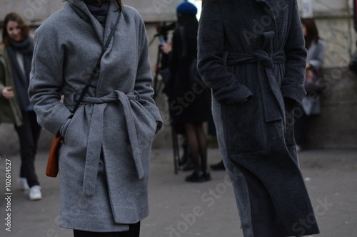 France , Paris , 28 January 2016 : Unknown outside the Viktor & Rolf fashion show during haute couture. photo