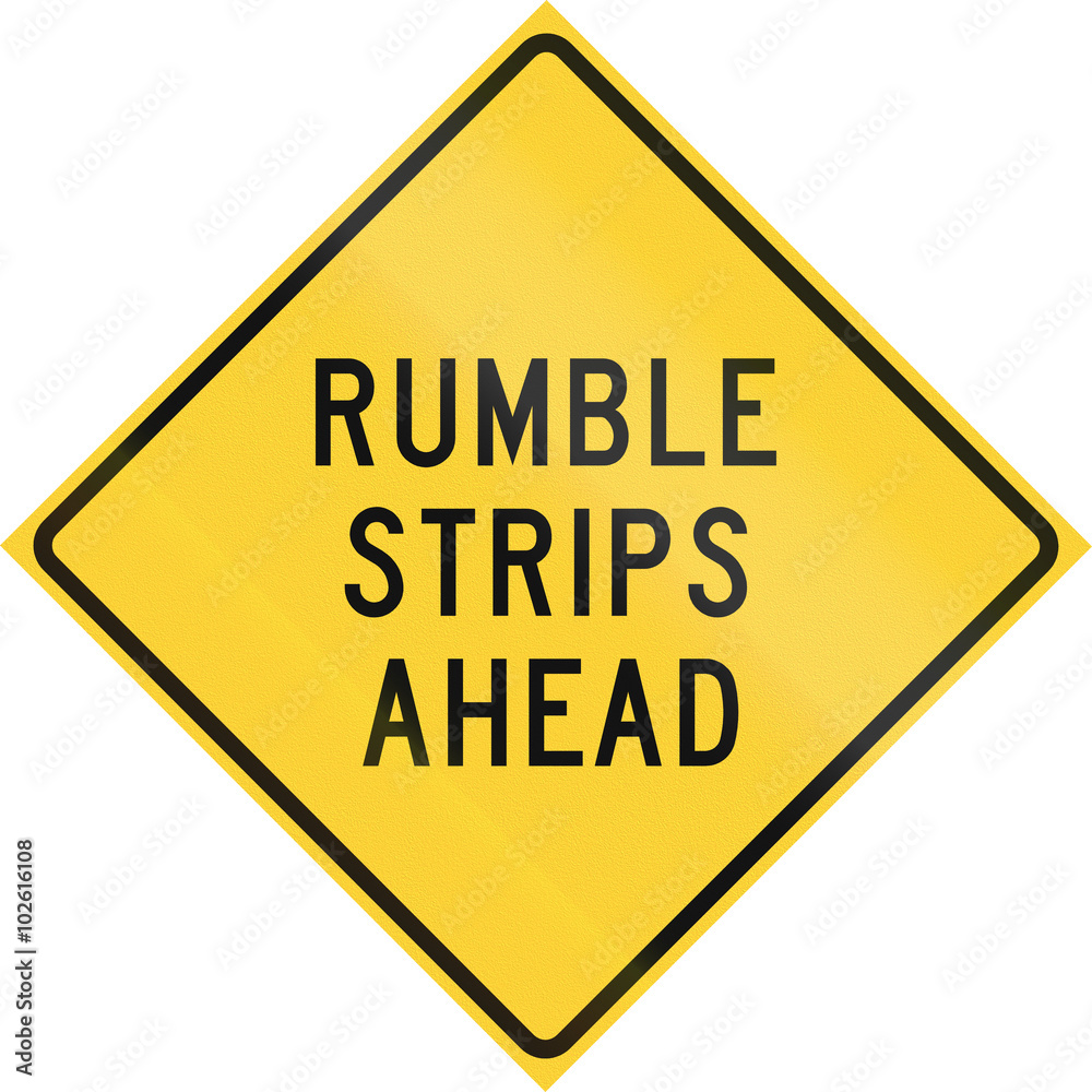 Road sign used in the US state of Texas - Rumble strips ahead Road sign used in the US state of Texas - Rumble strips ahead