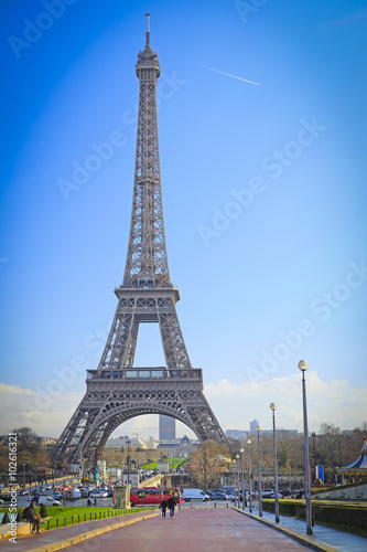 Paris, France, February 8, 2016: Eiffel tower, Paris, France - one of the simbols of this city