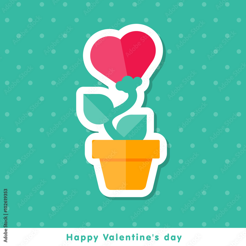 Valentine day icon in flat style Valentine day icon in flat style