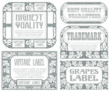 Vector vintage style labels with grapes for decoration and desig