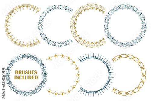 8 seamless border for decoration and design. (Brushes included)