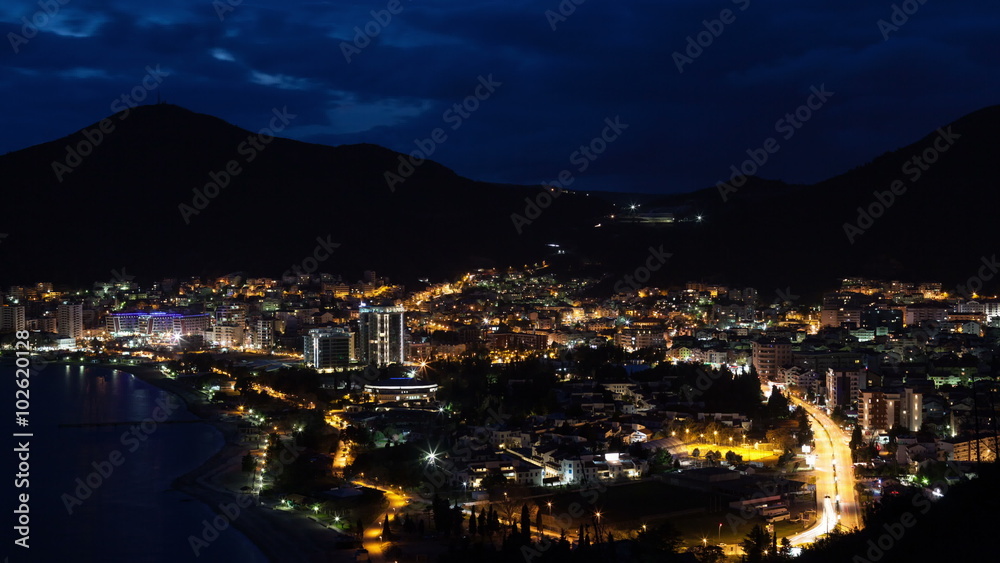 Budva city on sunset Budva city on sunset
