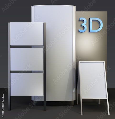 Set 3d outdoor advertising