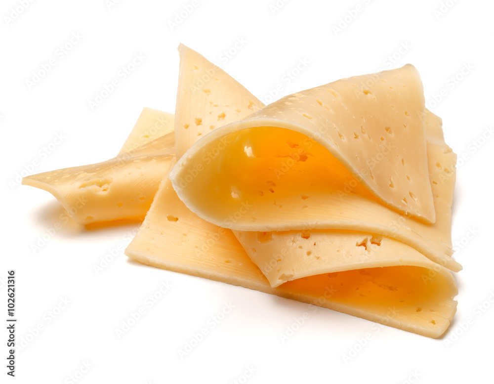 cheese slices isolated on white background cutout cheese slices isolated on white background cutout