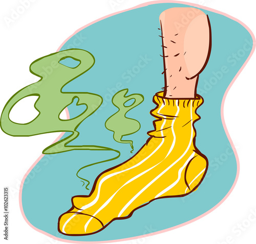 vector illustration of a stinky socks