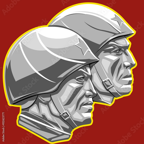 two soviet soldiers heads